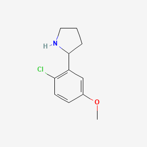 molecular formula C11H14ClNO B13689296 2-(2-Chloro-5-methoxyphenyl)pyrrolidine 