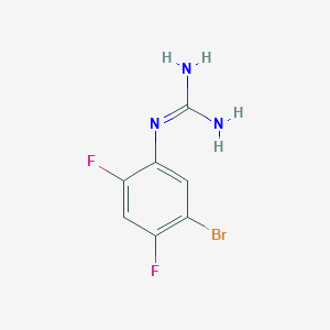 molecular formula C7H6BrF2N3 B13689304 1-(5-Bromo-2,4-difluorophenyl)guanidine 