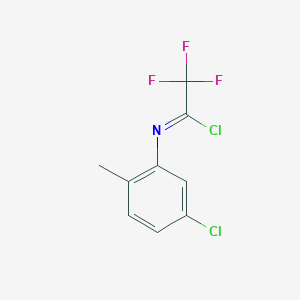 molecular formula C9H6Cl2F3N B13689312 N-(5-Chloro-2-methylphenyl)-2,2,2-trifluoroacetimidoyl Chloride 