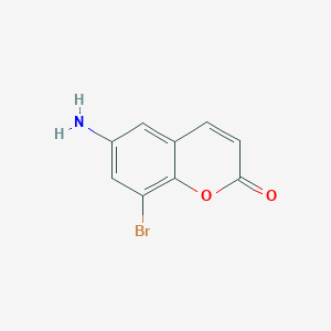 molecular formula C9H6BrNO2 B13689346 6-Amino-8-bromo-2H-chromen-2-one 