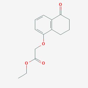 molecular formula C14H16O4 B1368936 Ethyl 2-((5-oxo-5,6,7,8-tetrahydronaphthalen-1-yl)oxy)acetate CAS No. 51062-73-8
