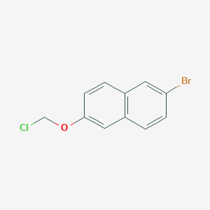 molecular formula C11H8BrClO B13689492 2-Bromo-6-(chloromethoxy)naphthalene 