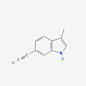 molecular formula C11H9N B13689551 6-Ethynyl-3-methyl-1H-indole 