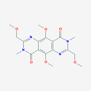 B136896 5,10-Dimethoxy-2,7-bis(methoxymethyl)-3,8-dimethylpyrimido[4,5-g]quinazoline-4,9-dione CAS No. 143430-33-5