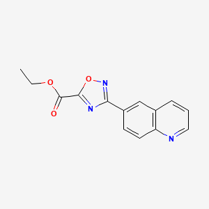 molecular formula C14H11N3O3 B13689605 Ethyl 3-(6-Quinolyl)-1,2,4-oxadiazole-5-carboxylate 