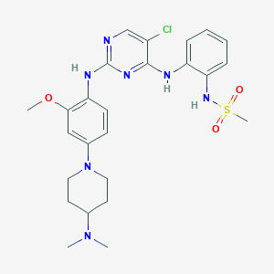 molecular formula C25H32ClN7O3S B13689651 N-[2-[[5-Chloro-2-[[4-[4-(dimethylamino)-1-piperidyl]-2-methoxyphenyl]amino]pyrimidin-4-yl]amino]phenyl]methanesulfonamide 