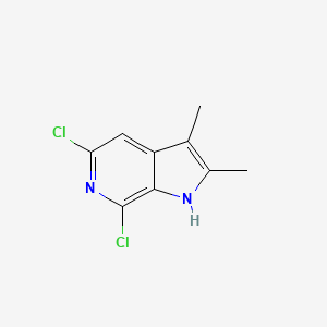 molecular formula C9H8Cl2N2 B13689699 5,7-Dichloro-2,3-dimethyl-6-azaindole 