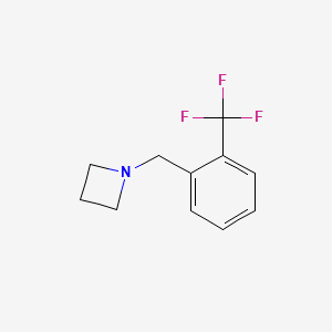 molecular formula C11H12F3N B13689774 1-[2-(Trifluoromethyl)benzyl]azetidine 