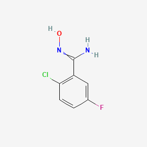 molecular formula C7H6ClFN2O B13689812 2-chloro-5-fluoro-N'-hydroxybenzenecarboximidamide 