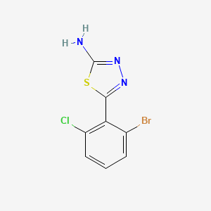 molecular formula C8H5BrClN3S B13689813 2-Amino-5-(2-bromo-6-chlorophenyl)-1,3,4-thiadiazole 