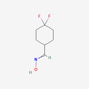 molecular formula C7H11F2NO B13689898 4,4-Difluorocyclohexanecarbaldehyde oxime 