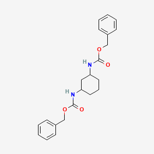 molecular formula C22H26N2O4 B13689902 N1,N3-Bis(Cbz)cyclohexane-1,3-diamine 