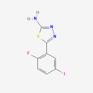 molecular formula C8H5FIN3S B13689913 2-Amino-5-(2-fluoro-5-iodophenyl)-1,3,4-thiadiazole 