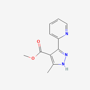 molecular formula C11H11N3O2 B1368995 methyl 5-methyl-3-(pyridin-2-yl)-1H-pyrazole-4-carboxylate 