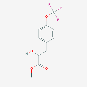 molecular formula C11H11F3O4 B13689979 Methyl 2-hydroxy-3-[4-(trifluoromethoxy)phenyl]propanoate 