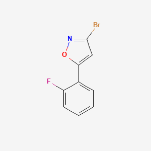 molecular formula C9H5BrFNO B13690056 3-Bromo-5-(2-fluorophenyl)isoxazole 