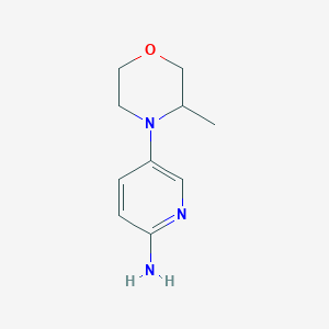 molecular formula C10H15N3O B13690060 5-(3-Methylmorpholino)pyridin-2-amine 