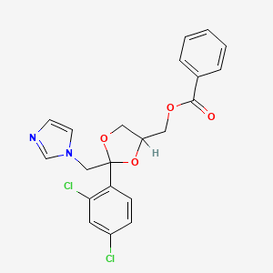 molecular formula C21H18Cl2N2O4 B13690066 [2-(2,4-Dichlorophenyl)-2-(imidazol-1-ylmethyl)-1,3-dioxolan-4-yl]methyl benzoate 