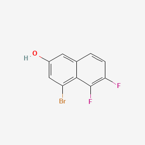 molecular formula C10H5BrF2O B13690096 4-Bromo-5,6-difluoronaphthalen-2-ol 