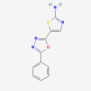 molecular formula C11H8N4OS B13690099 5-(5-Phenyl-1,3,4-oxadiazol-2-yl)thiazol-2-amine 