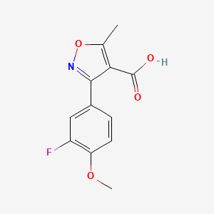 molecular formula C12H10FNO4 B13690144 3-(3-Fluoro-4-methoxyphenyl)-5-methylisoxazole-4-carboxylic acid 