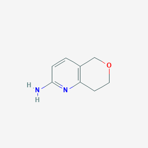 molecular formula C8H10N2O B13690150 7,8-Dihydro-5H-pyrano[4,3-B]pyridin-2-amine 