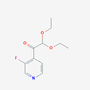 molecular formula C11H14FNO3 B13690200 2,2-Diethoxy-1-(3-fluoro-4-pyridyl)ethanone 