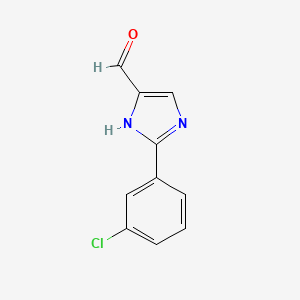 molecular formula C10H7ClN2O B13690261 2-(3-Chlorophenyl)imidazole-4-carbaldehyde2-(3-Chlorophenyl)imidazole-4-carbaldehyde 