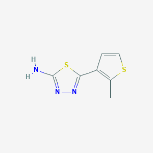 molecular formula C7H7N3S2 B13690270 5-(2-Methyl-3-thienyl)-1,3,4-thiadiazol-2-amine 