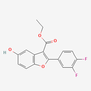 molecular formula C17H12F2O4 B13690335 Ethyl 2-(3,4-difluorophenyl)-5-hydroxybenzofuran-3-carboxylate 