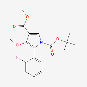 molecular formula C18H20FNO5 B13690370 Methyl 1-Boc-5-(2-fluorophenyl)-4-methoxy-1H-pyrrole-3-carboxylate 