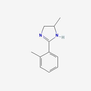 molecular formula C11H14N2 B13690376 5-Methyl-2-(o-tolyl)-4,5-dihydro-1H-imidazole 