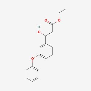 molecular formula C17H18O4 B13690381 Ethyl 3-hydroxy-3-(3-phenoxyphenyl)propanoate 