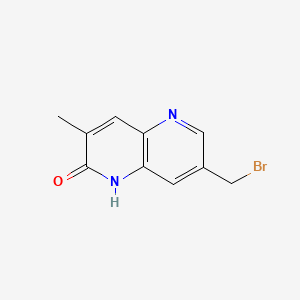 molecular formula C10H9BrN2O B13690390 7-(Bromomethyl)-3-methyl-1,5-naphthyridin-2(1H)-one 