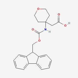 molecular formula C22H23NO5 B1369045 N-Fmoc-(4-amino-tetrahydro-2H-pyran-4-yl)acetic acid CAS No. 946716-25-2