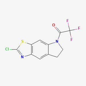 molecular formula C11H6ClF3N2OS B13690465 1-(2-Chloro-6,7-dihydro-5H-thiazolo[4,5-F]indol-5-YL)-2,2,2-trifluoroethanone 