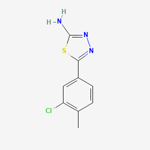 molecular formula C9H8ClN3S B13690471 5-(3-Chloro-4-methylphenyl)-1,3,4-thiadiazol-2-amine 