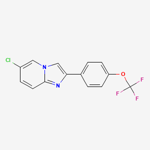 molecular formula C14H8ClF3N2O B13690482 6-Chloro-2-[4-(trifluoromethoxy)phenyl]imidazo[1,2-a]pyridine 