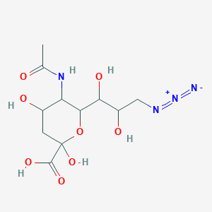 molecular formula C11H18N4O8 B13690503 (2R,4S,5R,6R)-5-Acetamido-6-[(1R,2R)-3-azido-1,2-dihydroxypropyl]-2,4-dihydroxytetrahydro-2H-pyran-2-carboxylic Acid 