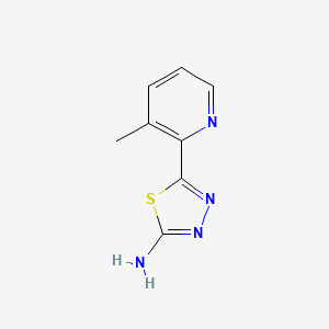 molecular formula C8H8N4S B13690682 2-Amino-5-(3-methyl-2-pyridyl)-1,3,4-thiadiazole 