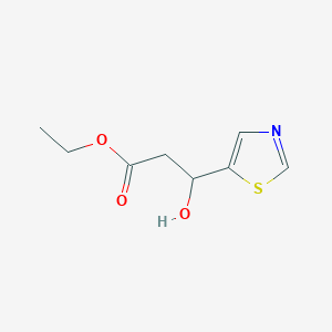 molecular formula C8H11NO3S B13690691 Ethyl 3-Hydroxy-3-(5-thiazolyl)propanoate 