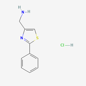 molecular formula C10H11ClN2S B1369070 (2-Phenyl-1,3-thiazol-4-yl)methanamine hydrochloride CAS No. 857997-89-8