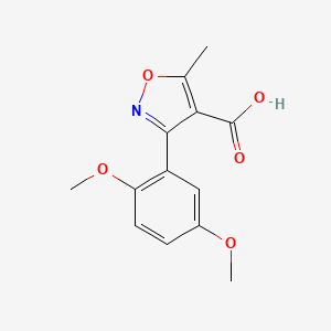 molecular formula C13H13NO5 B13690711 3-(2,5-Dimethoxyphenyl)-5-methylisoxazole-4-carboxylic acid 