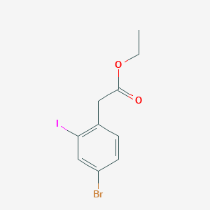 molecular formula C10H10BrIO2 B13690841 Ethyl 2-(4-bromo-2-iodophenyl)acetate 