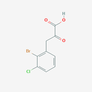 molecular formula C9H6BrClO3 B13690878 3-(2-Bromo-3-chlorophenyl)-2-oxopropanoic acid 