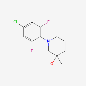 molecular formula C12H12ClF2NO B13690902 5-(4-Chloro-2,6-difluorophenyl)-1-oxa-5-azaspiro[2.5]octane 