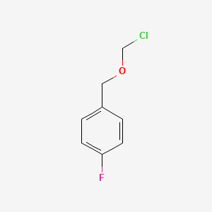 molecular formula C8H8ClFO B13690958 Benzene, 1-[(chloromethoxy)methyl]-4-fluoro- CAS No. 104620-66-8