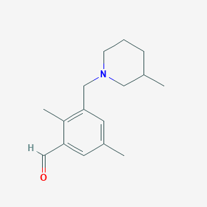 molecular formula C16H23NO B1369096 2,5-二甲基-3-((3-甲基哌啶-1-基)甲基)苯甲醛 CAS No. 894213-72-0