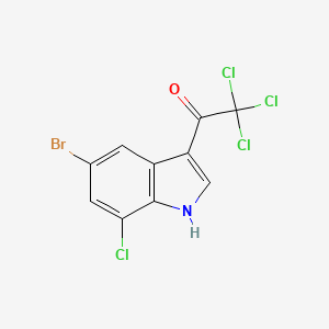 molecular formula C10H4BrCl4NO B13690977 1-(5-Bromo-7-chloro-3-indolyl)-2,2,2-trichloroethanone 