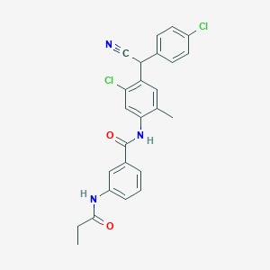 N-(5-chloro-4-((4-chlorophenyl)(cyano)methyl)-2-methylphenyl)-3-propionamidobenzamide